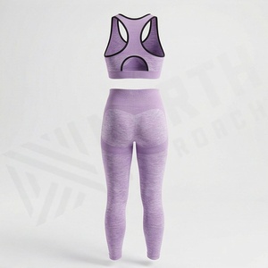 Conjuntos Deportivos de Yoga para Mujer, Ropa Deportiva sin Costuras para Gimnasio, Fitness, Ejercicio, con Logotipo Frontal - Product Image 2