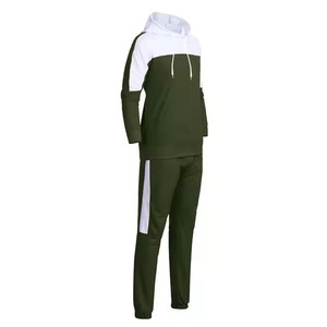 Ensemble de survêtement à capuche pour homme, vert et blanc, effet délavé, avec pantalon de survêtement long et poches latérales, tenue décontractée pour l'hiver - Product Image 2