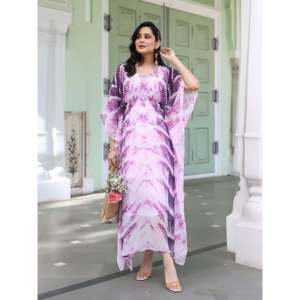 ชุดคลุมผ้าลาเวนเดอร์ย้อมสีแบบไท-ได ระบายอากาศได้ดี ไซส์ XS ทรงหลวมใส่สบายสำหรับพักผ่อน - Product Image 2