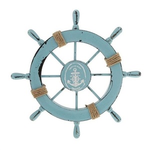 Wooden <b>Ship</b> <b>Wheel</b> Vintage Marine Display Feature Designed to Enhance Ocean Themed Interiors with Rustic Decorative Appeal - Product Image 1