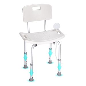 Sgabello da Doccia Leggero e Regolabile in Altezza, Sedia Antiscivolo per Doccia e Vasca con Schienale, Speciale per il Massimo Comfort - Product Image 1