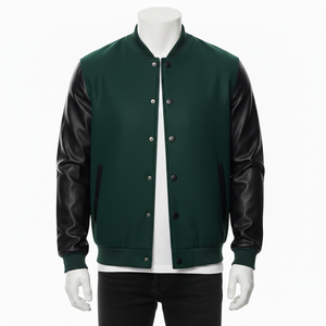 High Quality Embroidery Bomber Jacket Men Custom Logo Patch Letterman Jacket Baseball Jacket <b>winter</b> jacket button up - Product Image 4