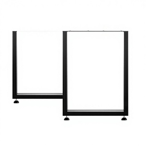 Rectangular Metal Furniture <b>Legs</b>, Set of 2, Metal <b>Table</b> <b>Legs</b>, Square Shape Black Color Cap 2204lb DIY Metal <b>Table</b> <b>Leg</b> EDPTBL005 - Product Image 1