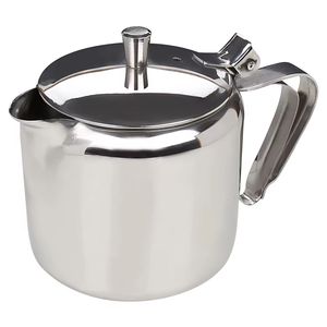 Olla para Leche de Acero Inoxidable con Acabado Pulido, Tapa con Bisagras, Boquilla Curva, Asa Ergonómica, Utensilio de Cocina Duradero, Elegante para Cocinar en Casa - Product Image 1