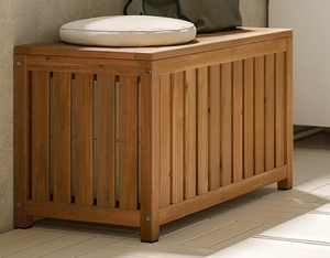 Banc de rangement en bois d'acacia à lattes | Sièges et organisateurs à double fonction | Fournisseur du Vietnam - Product Image 3