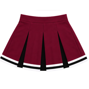 Jupe plissée bordeaux pour femmes et filles, idéale pour la danse, les entraînements, les compétitions, les tenues de sport scolaires et les équipes athlétiques. - Product Image 2