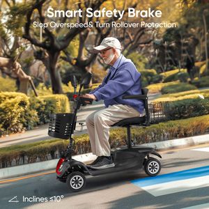 Scooter Elettrico a 4 Ruote con Luci, Batteria a Lunga Durata e Cestino, per Disabili - Product Image 3