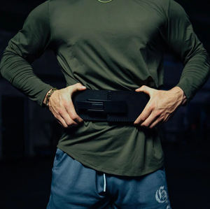 Ceinture de musculation en daim vert robuste pour haltérophilie, équipement de fitness et d'entraînement en cuir olive, soutien lombaire - Product Image 4