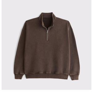 WHOLESALE <b>Men's</b> <b>Turtleneck</b> Half Zip Sweatshirt Quarter Zip Blank 100% Organic Cotton Plus Size Drop Shoulder Sweatshirt <b>for</b> <b>Men</b> - Product Image 3