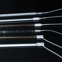 Chauffage infrarouge halogène à filament de tungstène, à tube de quartz unique, avec réflecteur en céramique, pour séchage d'encre textile numérique, pour matériaux semi-blancs enduits