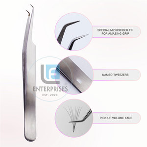 Pinces à cils en acier inoxydable avec logo et taille personnalisés - Équipement de beauté durable et de haute qualité réutilisable - Product Image 2