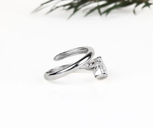 1.0 CT Pear Lab Diamond Snake Ring, Engagement Ring Gothic Serpent Ring Lab Diamond Serpent <b>Wrap</b> Ring, 14K Gold Rings For <b>Gift</b> - Product Image 5