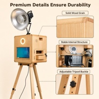 Machine à photos rétro en bois avec écran tactile de 15,6 pouces, imprimante intégrée et mini PC pour location d'événements, mariages et fêtes