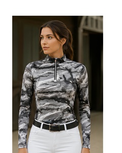 Camiseta de Compresión de Manga Larga para Mujer, Colores Personalizados, Precio al por Mayor, para Equitación y Espectáculos Ecuestres - Product Image 5