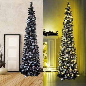 Precio <span class=keywords><strong>de</strong></span> fábrica, árbol <span class=keywords><strong>de</strong></span> <span class=keywords><strong>Navidad</strong></span> emergente, negro, 5 pies, plegable, árbol <span class=keywords><strong>de</strong></span> oropel <span class=keywords><strong>de</strong></span> <span class=keywords><strong>Navidad</strong></span> emergente - Product Image 1