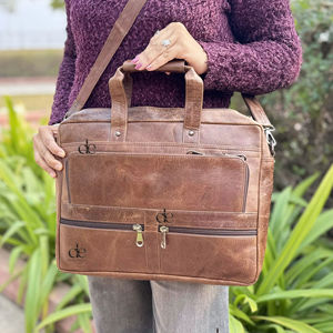 Gran oferta, recién llegado, bandolera de cuero genuino, bolso de hombro multiusos, bolso de ordenador portátil de alta calidad, bolsos Unisex de cuero - Product Image 1