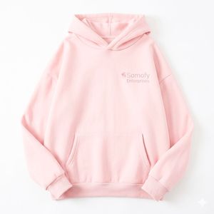 เสื้อสเวตเชิ้ตมีฮู้ดถักสำหรับผู้หญิง ยี่ห้อโซโมฟี่ ผ้าฝ้าย 100% สีชมพู ปักโลโก้ ผ้าฟลีซ ทรงพอดีตัว ใส่ได้ในฤดูหนาว รับปักโลโก้ตามสั่ง - Product Image 6