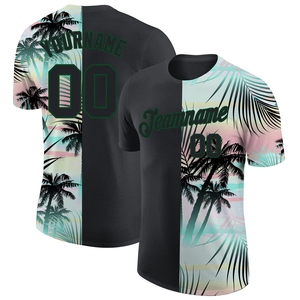 Wholesale Direct Manufacturing Industry Custom <b>Graffiti</b> Pattern Black-Gold 3D Performance 100% Polyester Quick Dry T-Shirt - Product Image 4
