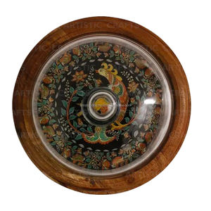 Soporte de pastel de madera con tapa Soporte multifuncional de madera con cúpula para fiestas de cumpleaños y decoración de bodas - Product Image 4