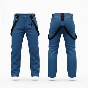 Pantalon de ski pour homme de haute qualité, 100% polyester, teinture unie, imperméable 10 000 mm, isolation en polaire, fermeture à boucle auto-agrippante, personnalisable - Product Image 1
