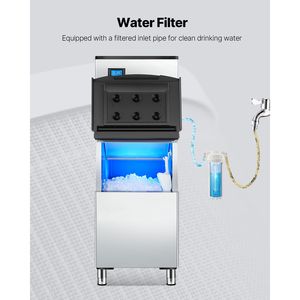 Contenitore per Ghiaccio in Acciaio Inox per Cucine Commerciali, Capacità 250 LBS, Filtro a Singolo Stadio Regolabile - Product Image 5