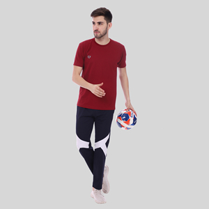 Pantalon de survêtement sport bleu quatre directions avec bande latérale, logo personnalisable, impression HD, délavage coloré, 100 % polyester, séchage rapide, tailles homme M/L/XL - Product Image 4