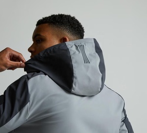 Veste coupe-vent à capuche pour homme TriPro Sports, couleur contrastée, fermeture éclair, vêtements de sport, vêtements d'extérieur décontractés pour l'hiver, veste fine 100% polyester - Product Image 6
