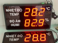 Pantalla LED Industrial de Temperatura y Humedad para Centro de Datos - Modbus RS485/RJ45/TCP - Software SCADA Gratuito |   AT-THMT-S OEM Disponible