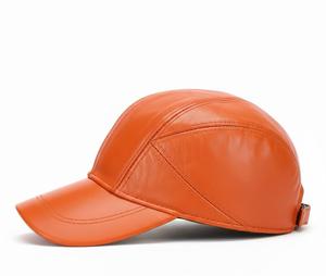 Premium Genuine Cowhide Leather Baseball Cap – Adjustable Curved Brim Casual <b>Hat</b> - Product Image 3