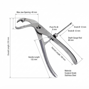 คีมจับกระดูก Verbrugge Bone Reduction Forceps สแตนเลสสตีล สำหรับยึดกระดูกหัก ได้รับการรับรองมาตรฐาน CE ใช้สำหรับงานทั่วไป - Product Image 6