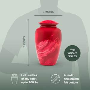 Urna Funeraria para Cenizas Humanas, Urna Conmemorativa con Acabados Elegantes, Urna para Adultos de Gran Tamaño con Hermoso Bolsa de Terciopelo Rojo Milo - Product Image 3
