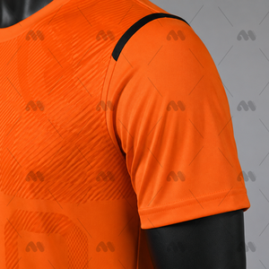 Camiseta de Fútbol de Manga Corta para Hombre, Color Naranja Brillante, Uniforme Deportivo Transpirable de Secado Rápido, Conjunto Deportivo para Equipo, Ropa de Práctica, Estampado Digital Sólido - Product Image 4
