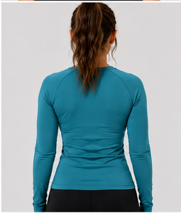Haut de sous-blouse médical extensible à manches longues pour femme, col en V, qualité supérieure, pour infirmière, uniforme d'hôpital, OEM - Product Image 3