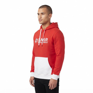Saar Industries Men's Red <b>Fleece</b> <b>Hoodie</b> with White Pocket and Logo Print Casual Loose Fit Winter Wear Anti-Pilling - Product Image 2