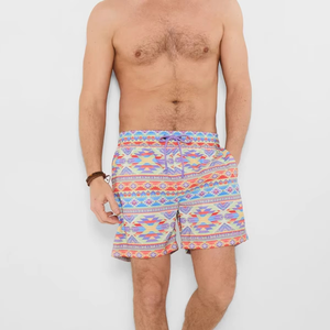 Men's Geometric Print <b>Board</b> Shorts Quick Dry Drawstring Swimwear Casual Short Shorts 100% Polyester Vibrant Colors - Product Image 5