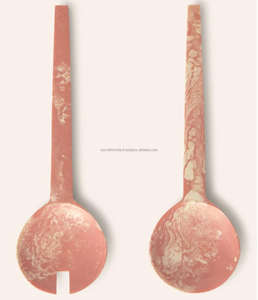 Ensemble de service à salade en résine fait à la main fourchette cuillère Premium Durable lave-vaisselle ustensiles de cuisine pour la cuisine à manger tous les jours service à domicile - Product Image 5