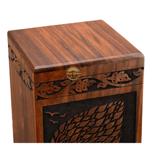 Handcrafted life tree human urn & Natural Wood Cremation Urn Blue Epoxy Ashes <b>Box</b> Artistic Funeral <b>Memorial</b> <b>Keepsake</b> by AYAANS - Product Image 2