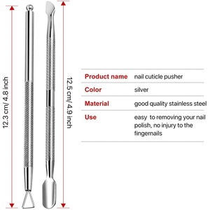 Pousse-cuticules en acier inoxydable professionnels pour ongles et pieds 2026 – Personnalisables, haute qualité, nouveau prix bas - Product Image 3