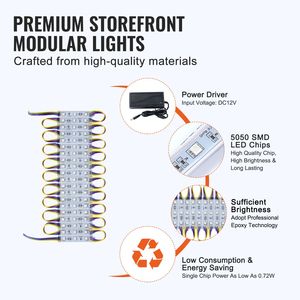 400 Pezzi Moduli LED RGB da 63 Metri, Luci LED 5050 SMD a 3 Colori con Telecomando per Vetrine - Product Image 6
