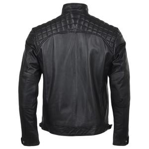 Blouson en cuir pour homme de marque High Street avec col montant, style motard, poches zippées, collection 2026 - Product Image 5