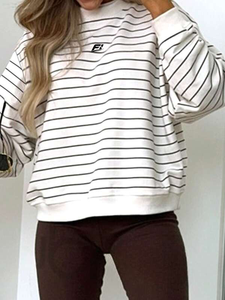 Heavyweight Custom Women's Formal Knitted Cotton Pullover Hooded Sweatshirt with Front Logo Solid Color Round Neck Sweatshirt - Product Image 5