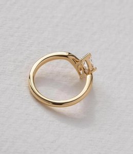 Anillo de Oro con Moissanita Marquise de 14K/18K, Anillo de Compromiso para Mujer, Anillo Solitario Marquise, Estilo Catedral, Joyería de Boda - Product Image 5