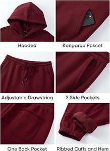 Conjunto de Sudadera con Capucha y Pantalones Deportivos Casuales para Hombre, de Algodón y Felpa, Traje Deportivo de Invierno, Proveedor de Marca Personalizada - Product Image 6