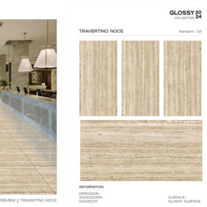 กระเบื้องพอร์ซเลนเคลือบเงาหรูหรา ขนาด 600x1200 มม. รูปแบบขนาดใหญ่ พื้นผิวขัดเงาคุณภาพพรีเมียม สำหรับตกแต่งผนังและพื้นภายในและภายนอกอาคาร ดีไซน์ทันสมัย - Product Image 1