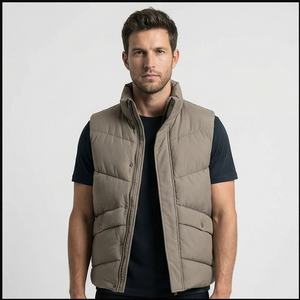 Diseño personalizado 2025 invierno cortavientos chaleco deportes chaquetas sin mangas algodón acolchado chaleco patrón bolsillo uso al aire libre hombres - Product Image 1