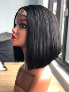 Perruques Bob en Cheveux Humains 100% Naturels, Lisses et Raides, Qualité Supérieure du Vendeur, Dentelle HD 5*5, Cheveux Vietnamiens Bruts, Couleur Naturelle, Noir Décoloré - Product Image 5