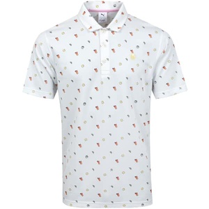 Polo de Manga Corta Blanco para Hombre con Estampado, Estilo Casual, Corte Regular, 100% Algodón Transpirable - Product Image 1