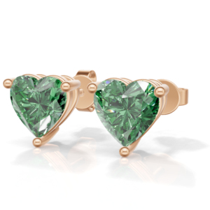 Heerani Jewels Lab Grown Emerald 925 <b>Sterling</b> <b>Silver</b> Classic Stud Vermeil Rose Gold Unisex Engagement Wedding <b>Earrings</b> - Product Image 2
