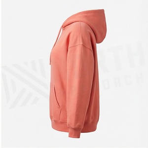 Sudadera con Capucha Oversize de Manga Larga para Mujer, Estilo Casual, Color Liso, Estampado, Lavado Ácido, Algodón y Felpa - Product Image 3