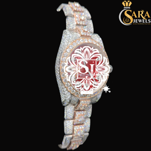 Custom VVS Moissanite Diamond Unique Rose Gold Iced Two Tone Luxury Automatic <b>Watch</b> Stylish Hip Hop Fashionable Timepiece - Product Image 2